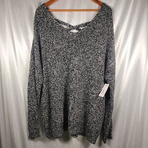 Oversized cable knit v-neck sweater XXL